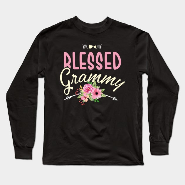 Blessed Grammy Shirt  Thanksgiving Gift Long Sleeve T-Shirt by jonetressie